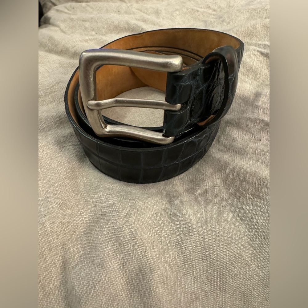 W Kleinberg Belt Embossed Croc 38